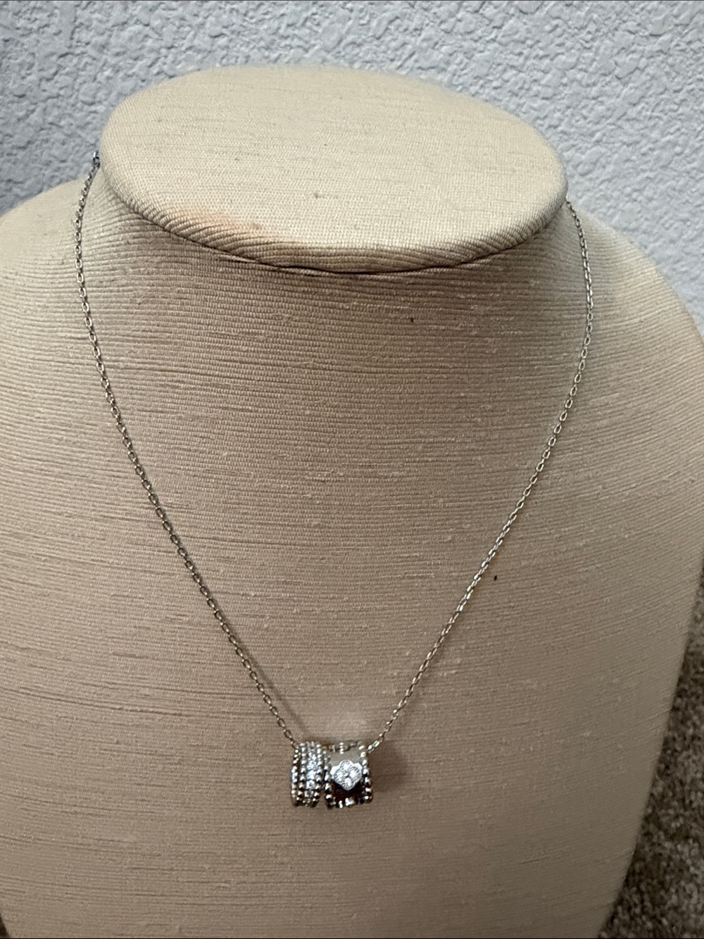 Vca Silver Crystal Accent Pendant Necklace - Silver